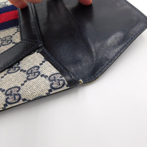 Gucci Foldover Guccissima Envelope Clutch | Vintage | Leather Trim | VGUC - Picture 9 of 14